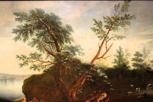 Antiquités - &quot;Paysage lacustre&quot; - workshop of Antonio Diziani (1737-1797)